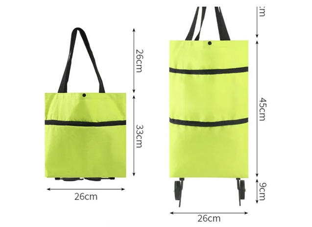 Skládací Nákupní Taška s Vozíkem, Znovupoužitelná