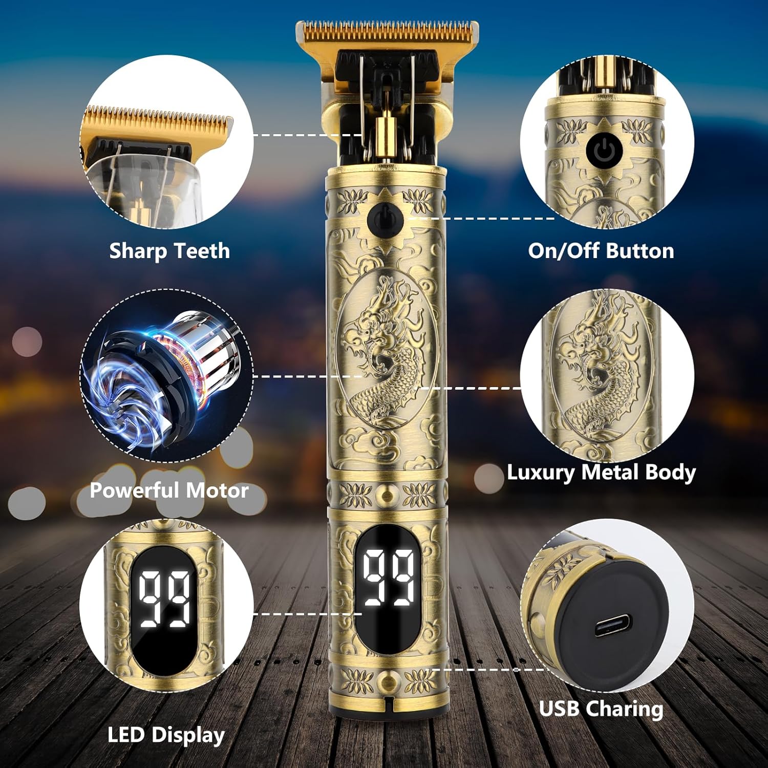 Profesionální Zastřihovač Vlasů Vintage T9