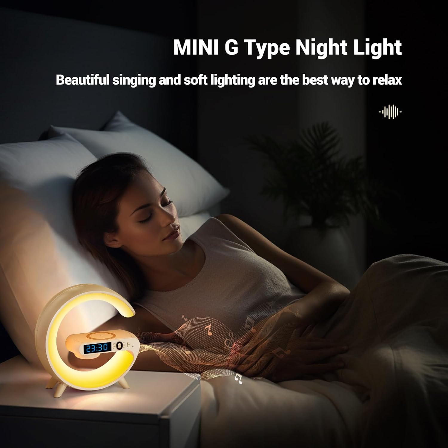 Lampa 3 v 1 - RGB Smart Light, Bezdrátové Rychlé Nabíjení, Bluetooth Reproduktor
